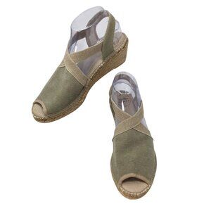 Toni Pons Origins Breda-V Espadrilles Canvas Wedge Slingback Size 40 / 9 Cushion
